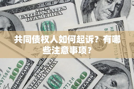 济南共同债权人如何起诉？有哪些注意事项？