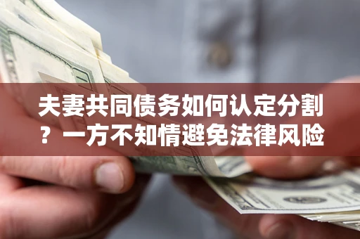 济南夫妻共同债务如何认定分割？一方不知情避免法律风险必看！